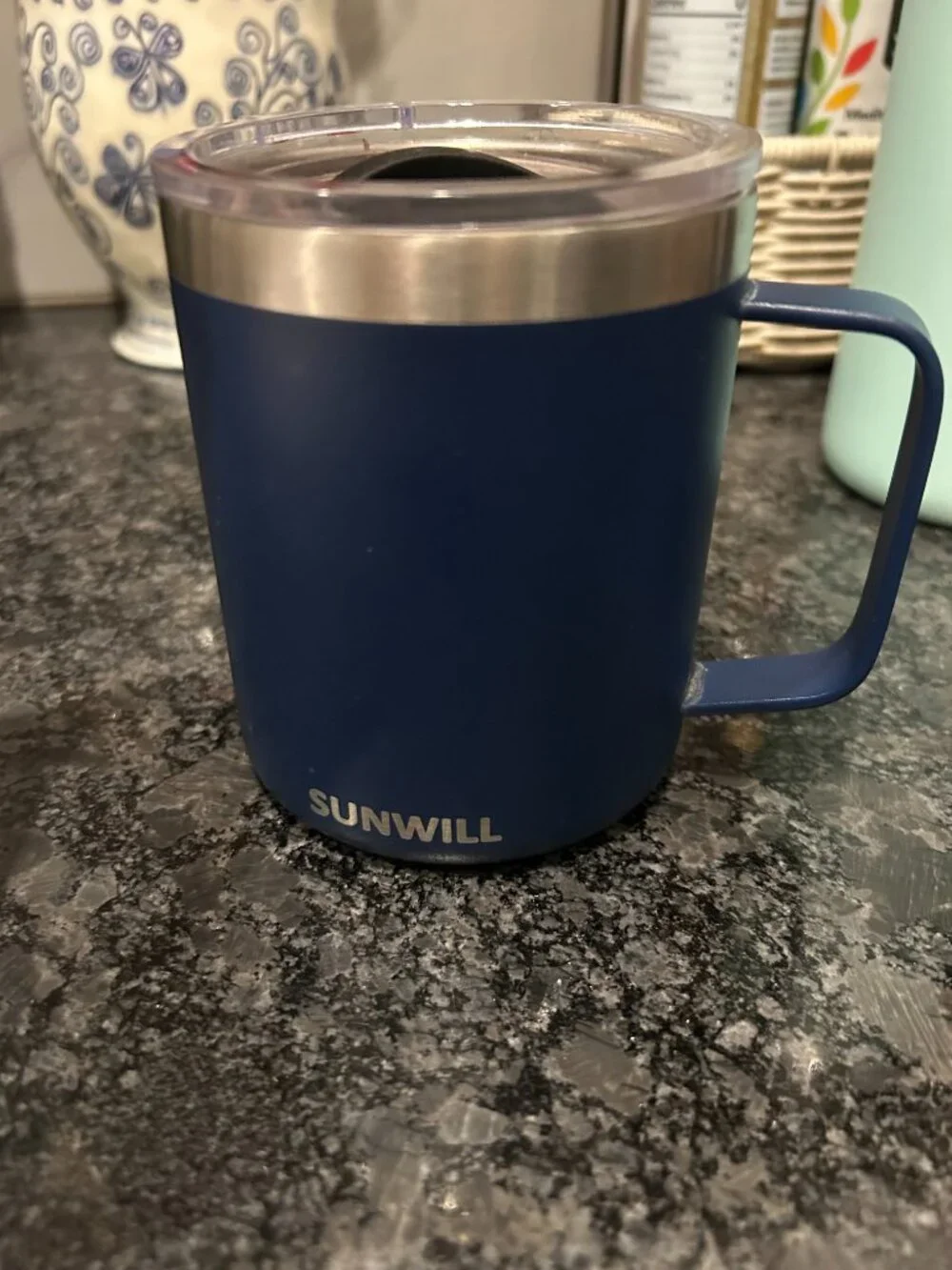 SUNWILL 14 oz Insulated Stainless Steel Travel Coffee Mug w/ NEW Lid – Navy Blue